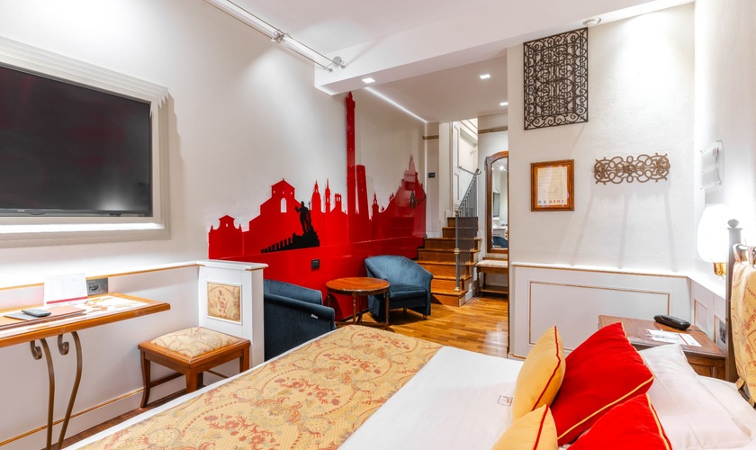 Klassisches Doppelzimmer Art Hotel Commercianti Bologna Klassisches Doppelzimmer Art Hotel Commercianti Bologna